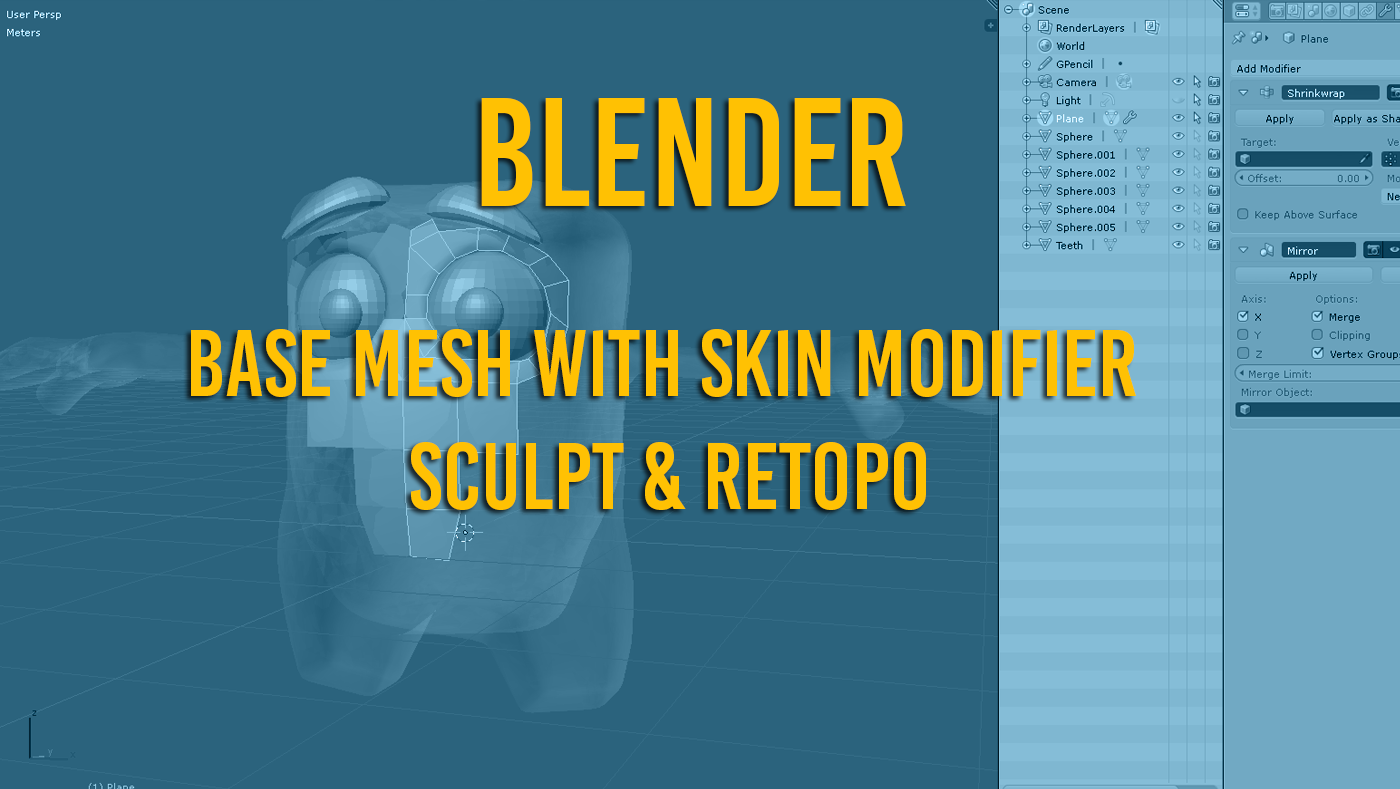 Blender Create Base Mesh Sculpt Retopo In 16 Minutes 3dcinetv