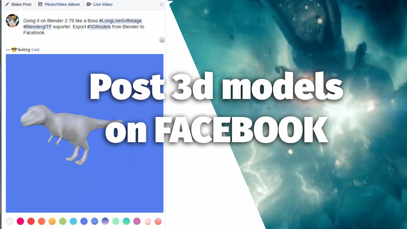 Post 3d models on facebook