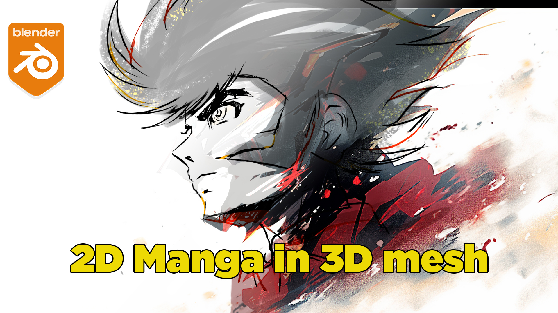 2D manga in 3D mesh